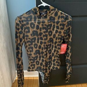Sheer cheeta body suit